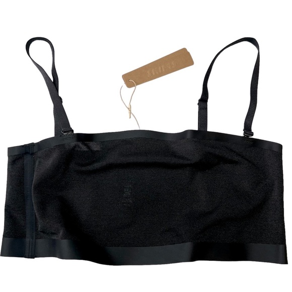 SKIMS SHEER SCULPT BANDEAU IN ONYX BLACK - Picture 2 of 5